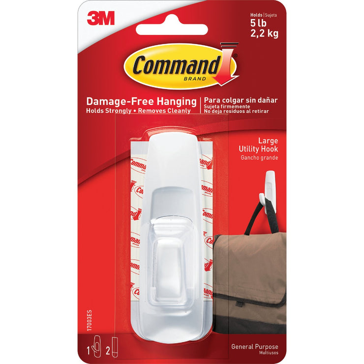 3M Command Large Utility Adhesive Hook (2-Pack)