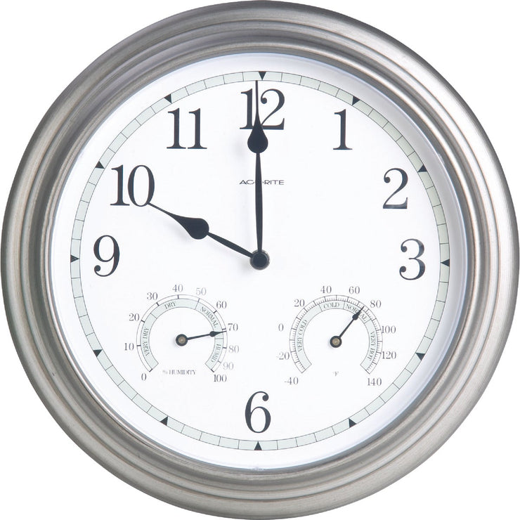 Acurite 13.5" Metal Indoor/Outdoor Clock Thermometer