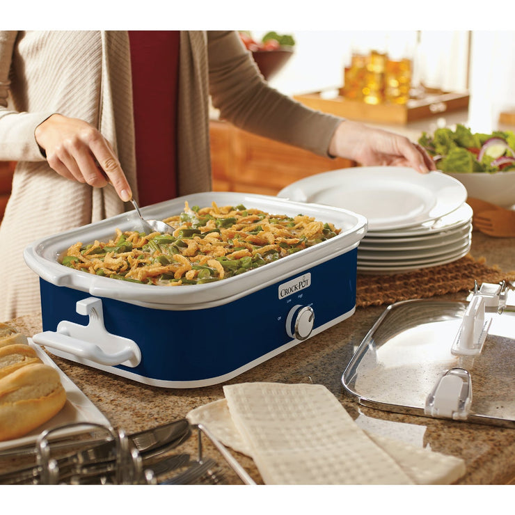 Casserole Crock 3.5 qt Blue/White Slow Cooker by Crock-Pot at