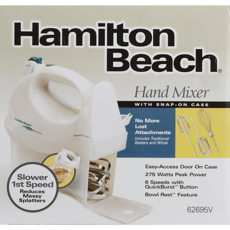 Hamilton Beach 6-Speed White Hand Mixer