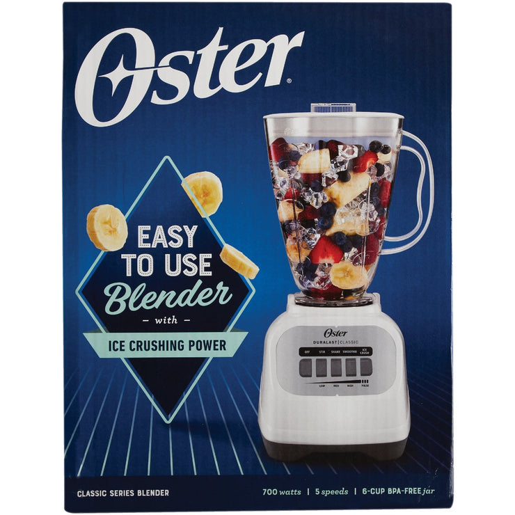 Brand New Oster 6-Cup White Blender - Easy-to-Clean Smoothie Maker