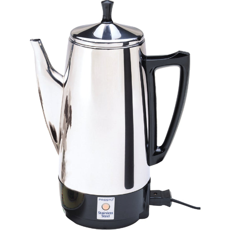 Electric Coffee Percolator 12 Cup Stainless Steel , by Presto 
