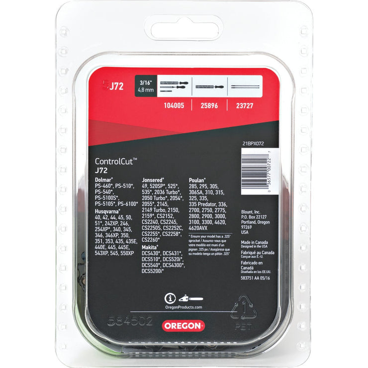 Oregon ControlCut J72 18 In. Chainsaw Chain