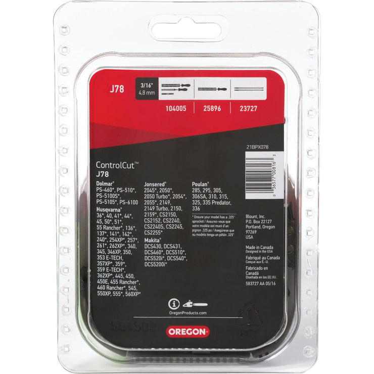 Oregon ControlCut J78 20 In. Chainsaw Chain