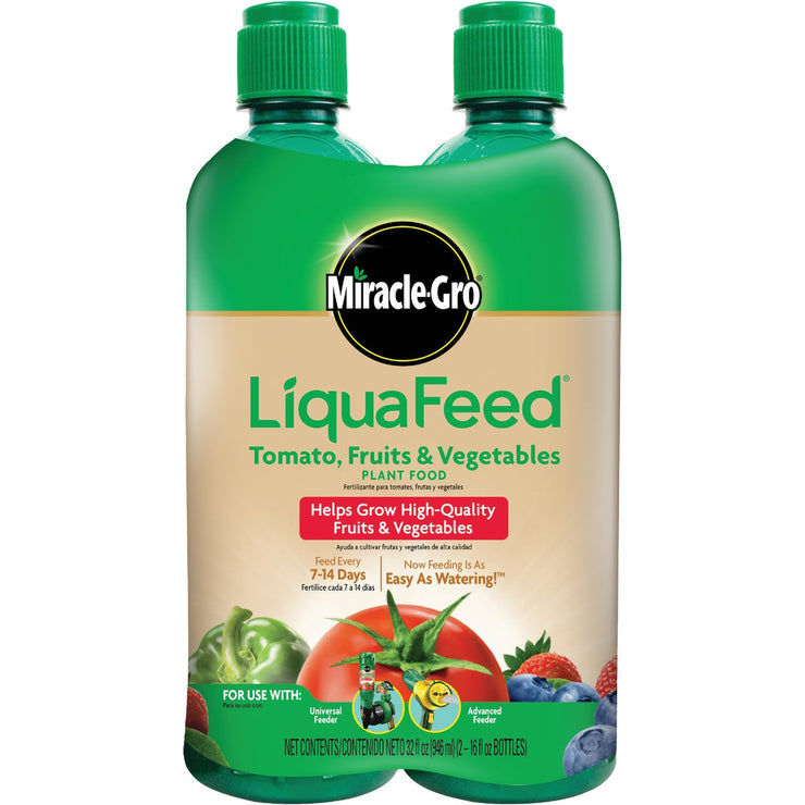 Miracle-Gro LiquaFeed 16 Oz. 9-4-9 Ready To Use Liquid Tomato, Fruits, & Vegetable Food (2-Pack)