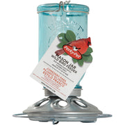 Perky-Pet Blue Glass Mason Jar 1 Lb. Capacity Bird Feeder