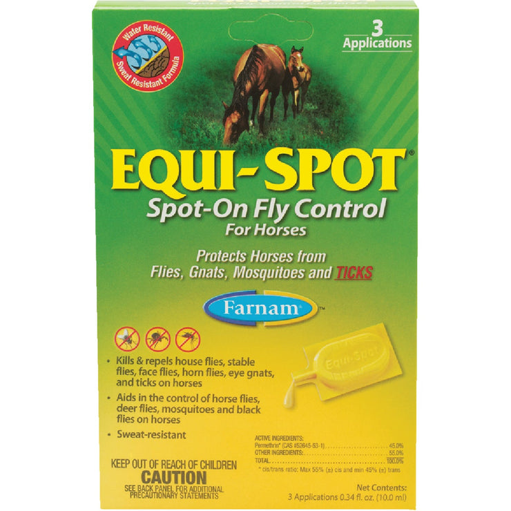 Farnam Equi-Spot 10 Ml. Spot-On Fly Repellent For Horses (3-Pack)