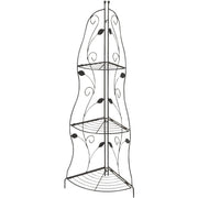 Best Garden Black Steel 45 In. Corner Plant Stand