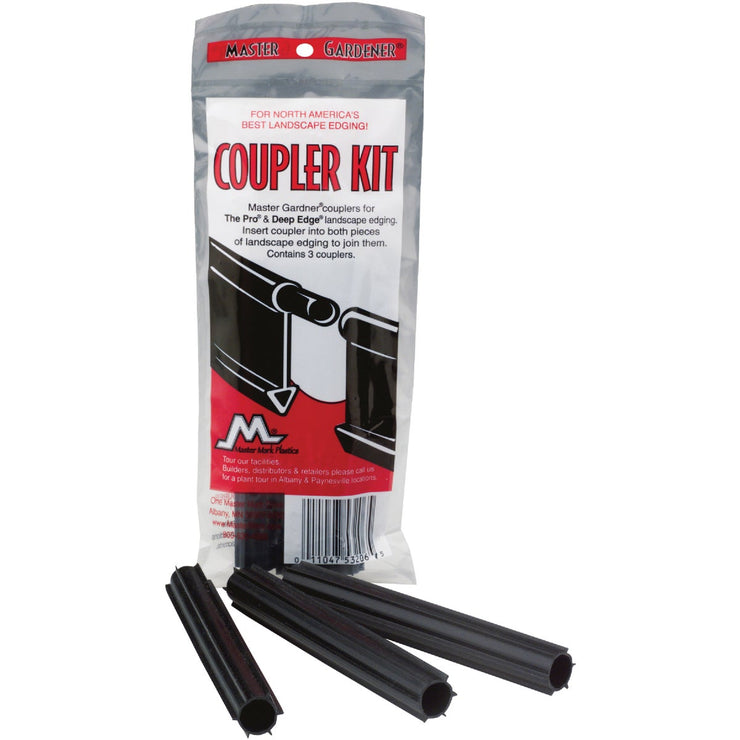 Master Mark Master Gardener Straight Black Plastic Professional Lawn Edging Coupler (3-Pack)