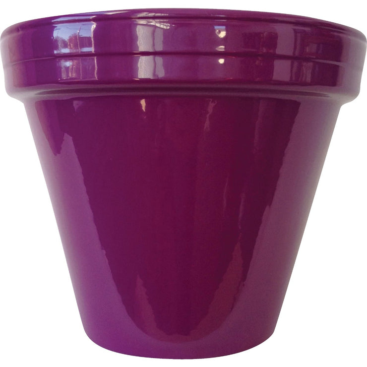 Ceramo Spring Fever 4-1/2 In. H. x 3-3/4 In. Dia. Violet Clay Flower Pot