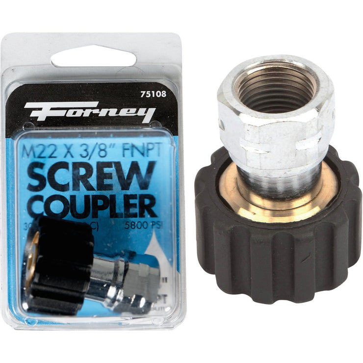 Forney M22Fx 3/8 In. Female Screw Pressure Washer Coupling