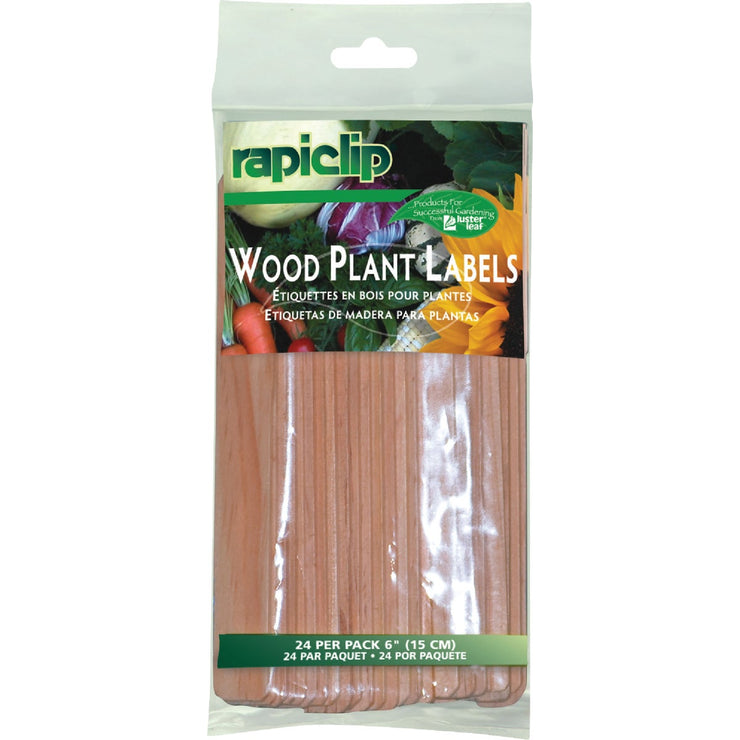 Rapiclip 6 In. Wood Garden Marker & Plant Label (24-Pack)