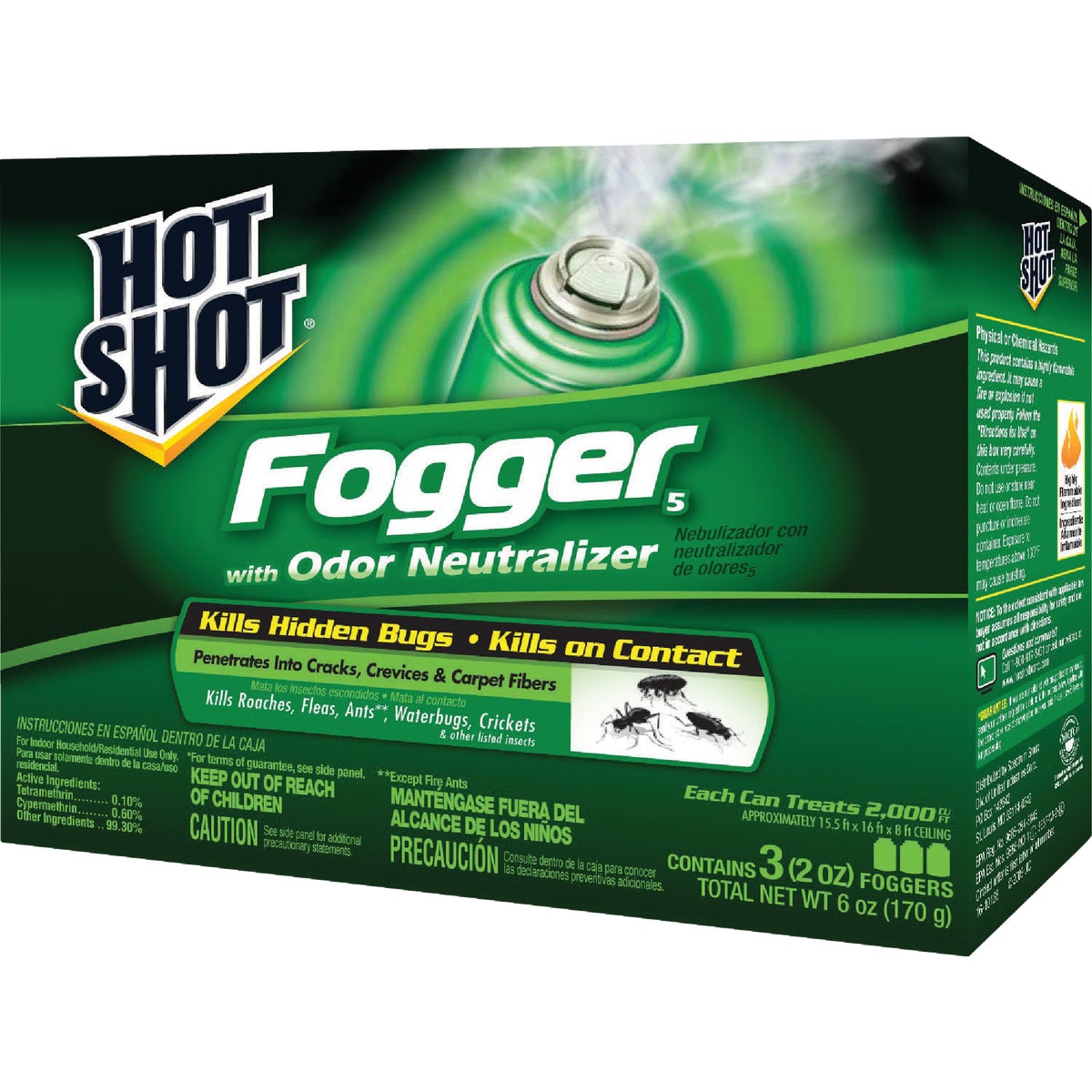Hot Shot 2 Oz. Indoor Insect Fogger with Odor Neutralizer (3-Pack ...