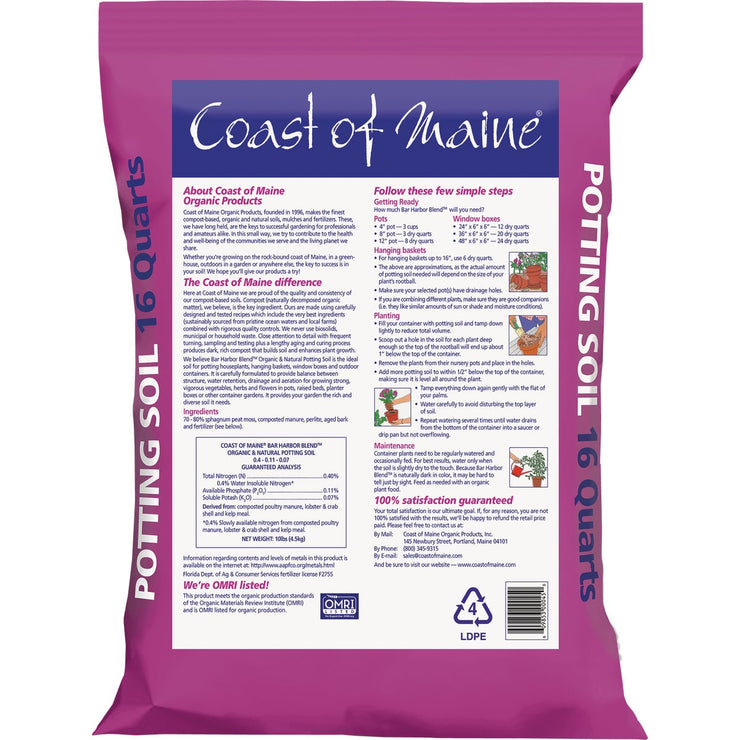 Coast of Maine Bar Harbor Blend 16 Qt. Organic Potting Soil