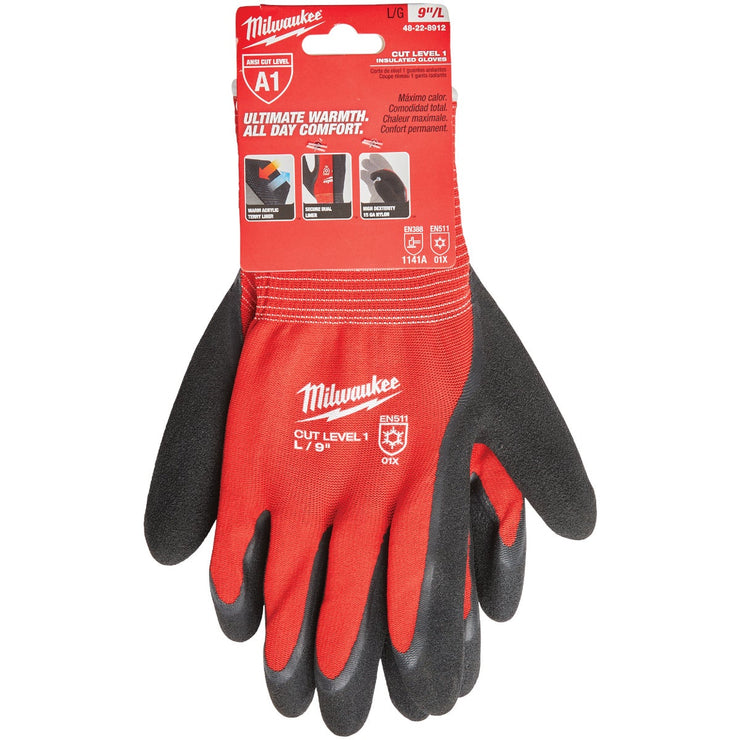 Milwaukee Unisex L Latex Coated Cut Level 1 Insulated Work Glove