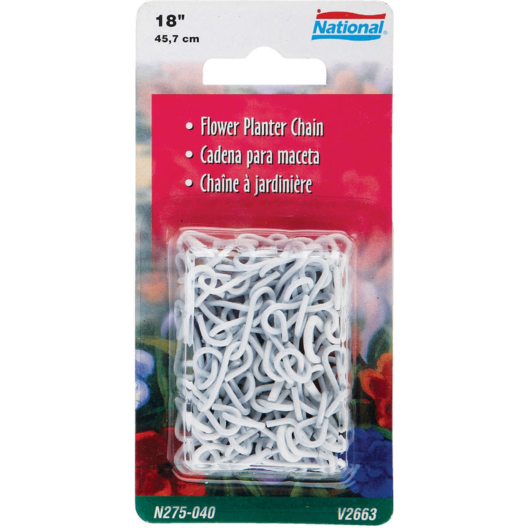National V2663 18 In. White Metal Hanging Plant Extension Chain