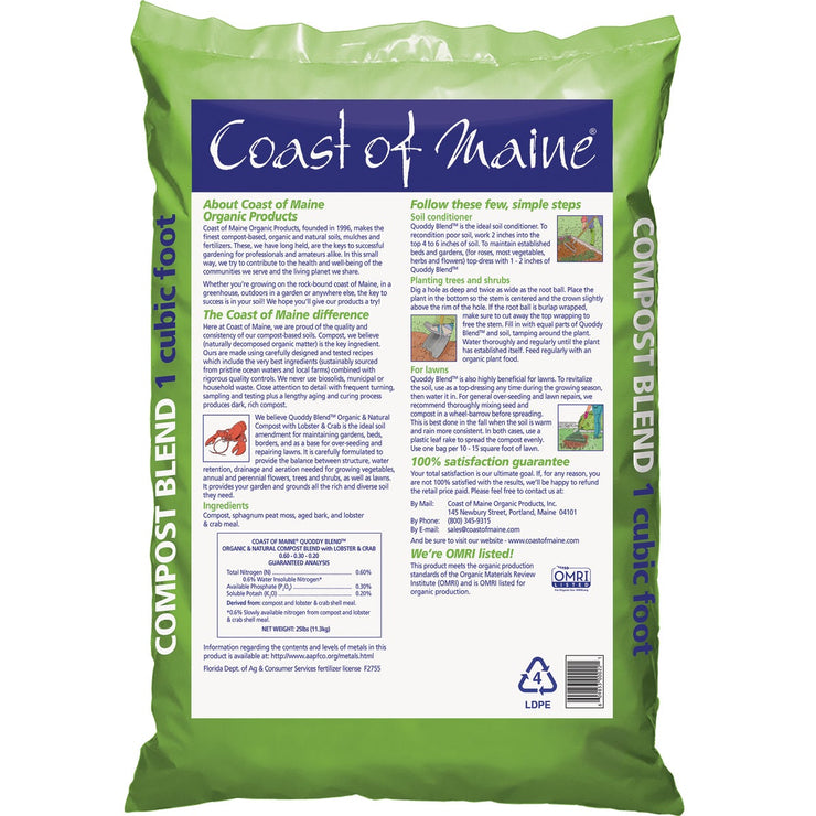 Coast of Maine Quoddy Blend 1 Cu. Ft. 26 Lb. Organic & Natural Compost