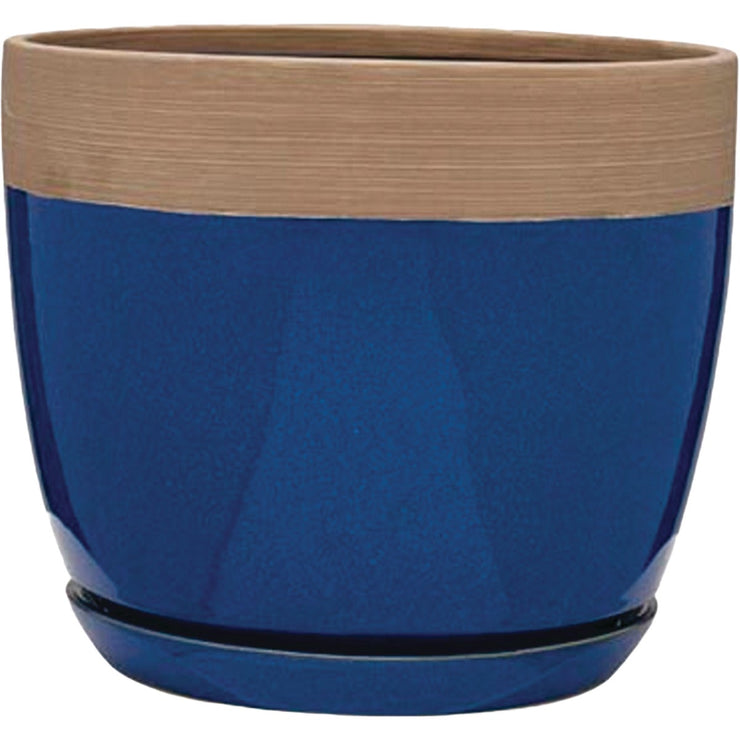 Southern Patio Ana 8 In. Ceramic Clayworks Navy Planter