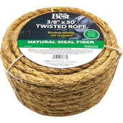 Do it Best 3/8 In. x 50 Ft. Natural Twisted Sisal Fiber Packaged Rope
