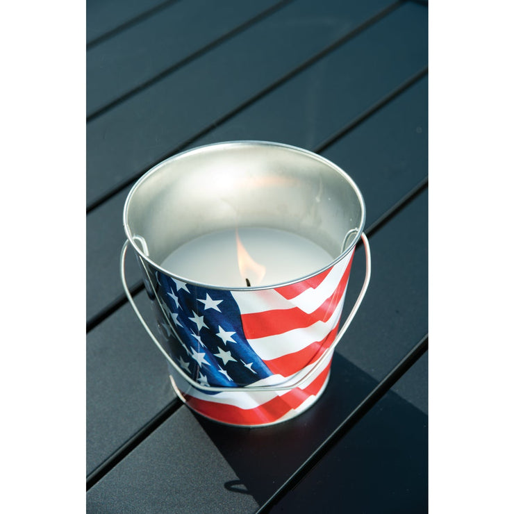 Tiki 16 Oz. 1-Wick American Flag Citronella Candle Bucket