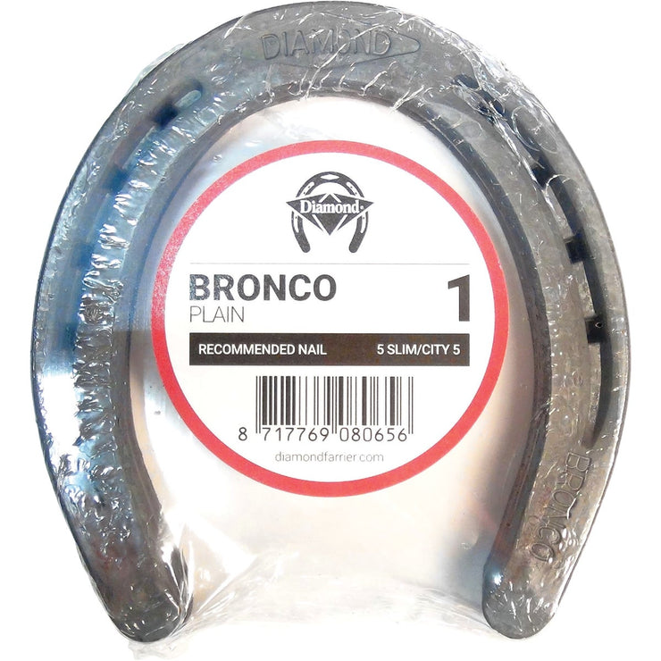 Diamond Plain Bronco Front & Hind 5-2/5 In. Horseshoe (1-Pair)