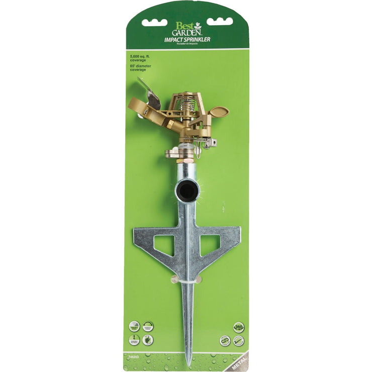 Best Garden Metal 5600 Sq. Ft. T-Spike Impulse Sprinkler