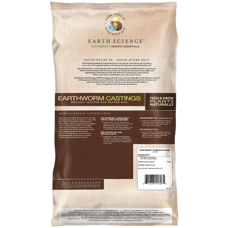 Earth Science 12 Lb. Earth Worm Castings Soil Conditioner