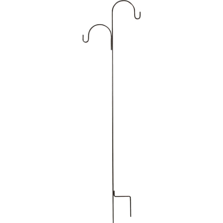 Best Garden 91 In. Black Wrought Iron Double Offset Shepherd Hook
