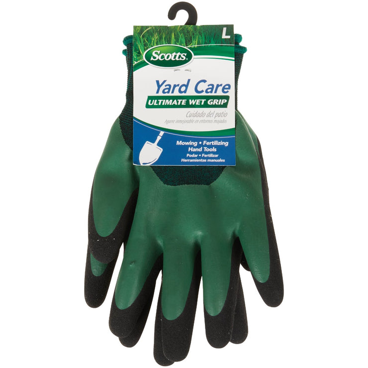 Scotts Yard Care Large Latex Dipped Green & Black Gloves