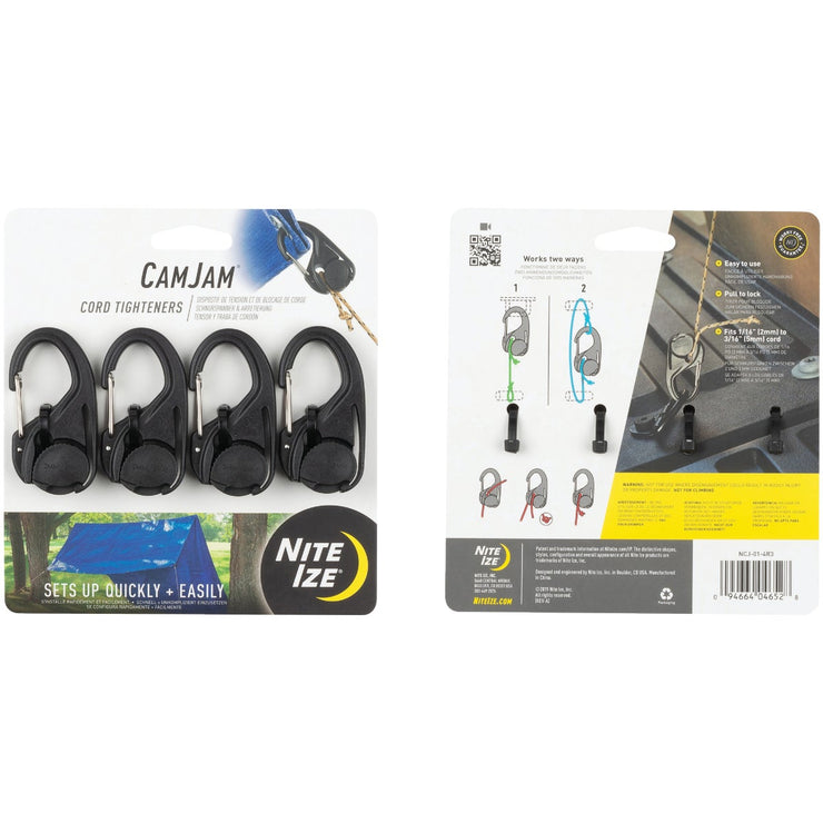 Nite Ize CamJam Plastic with Stainless Steel Gate Rope Tightener (4-Pack)