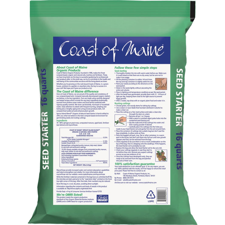 Coast of Maine Sprout Island Blend 16 Qt. 14 Lb. Organic Seed Starter