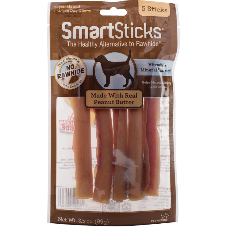 SmartBone SmartSticks Peanut Butter, Chicken, & Vegetable Chew Bone (5-Pack)