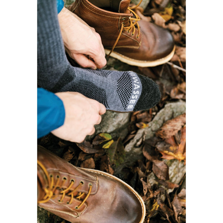 Hiwassee Trading Company Extra Large Charcoal/Blue Lightweight Performance Tech Crew Sock