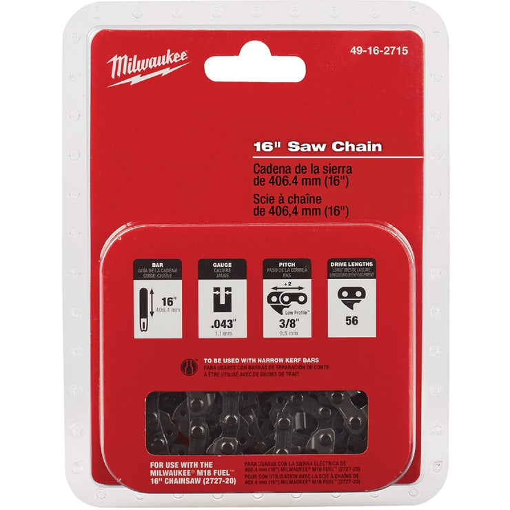 Milwaukee 16 In. Saw Chain Replacement for 2727-20 Chainsaw