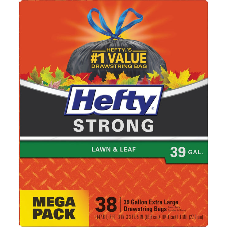 Hefty Strong 39 Gal. Black Lawn & Leaf Bag (38-Count)