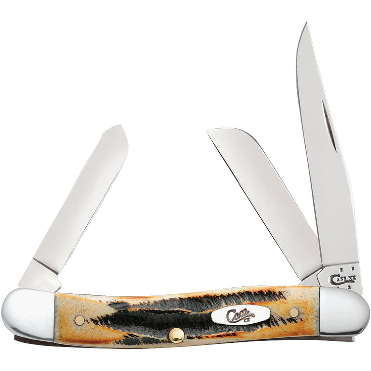 Case 6.5 BoneStag Medium Stockman 2.57 In./1.88 In./1.71 In. Folding Knife