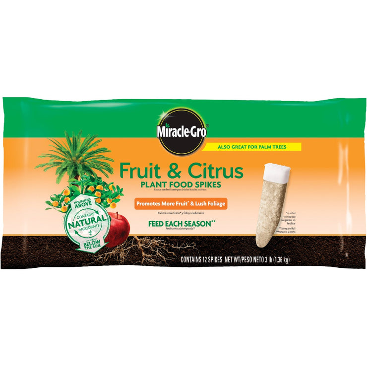 Miracle-Gro 10-15-15 Fruit & Citrus Fertilizer Spikes (12-Pack)