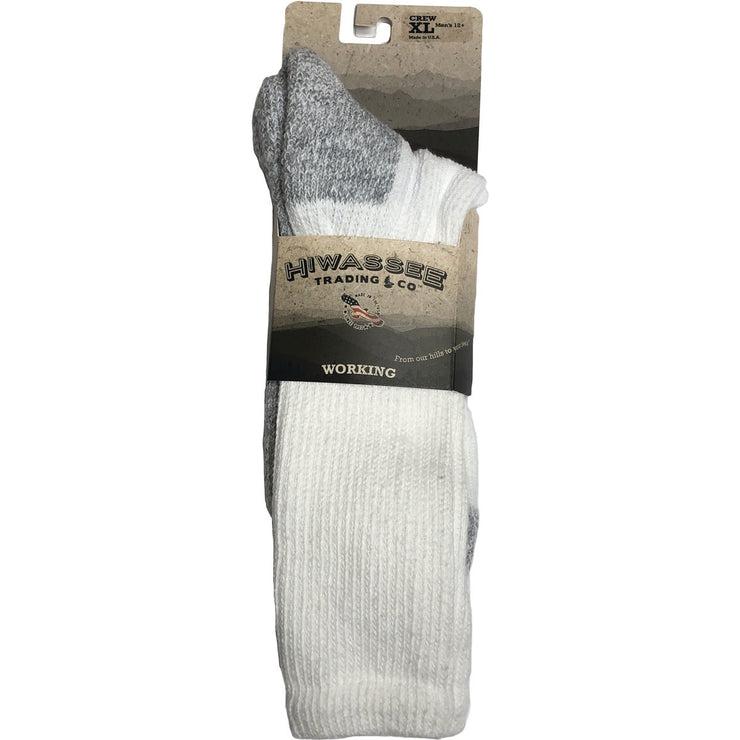 Hiwassee Trading Company Working Series Extra Large White Crew Sock