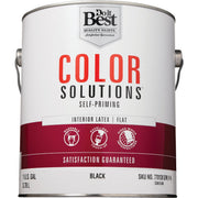 Do it Best Color Solutions Latex Self-Priming Flat Interior Wall Paint, Black, 1 Gal.