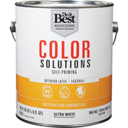 Do it Best Color Solutions Latex Self-Priming Eggshell Interior Wall Paint, Ultra White, 1 Gal.
