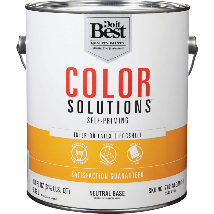Do it Best Color Solutions Latex Self-Priming Eggshell Interior Wall Paint, Neutral Base, 1 Gal.