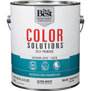 Do it Best Color Solutions Latex Self-Priming Satin Interior Wall Paint, Ultra White, 1 Gal.
