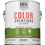 Do it Best Color Solutions Latex Self-Priming Semi-Gloss Interior Wall Paint, Ultra White, 1 Gal.