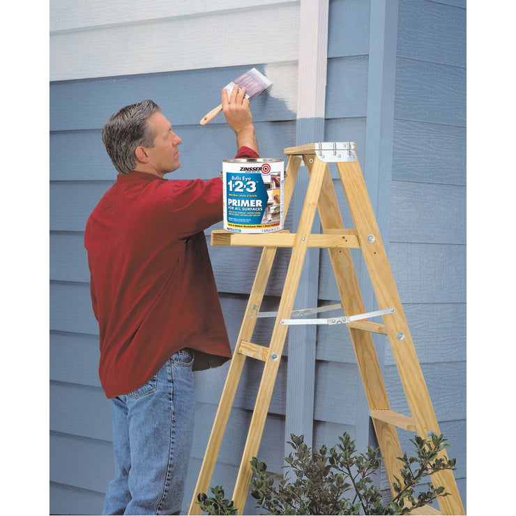 Zinsser Bulls Eye 1-2-3 Water-Base Interior/Exterior Stain Blocking Primer, White, 1 Gal.