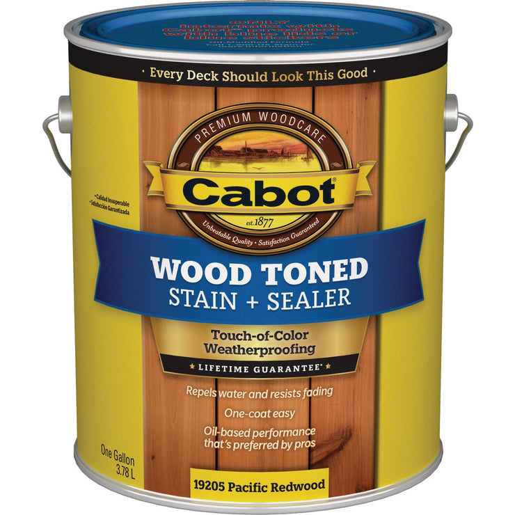 Cabot VOC Wood Toned Deck & Siding Exterior Stain, Pacific Redwood, 1 Gal.