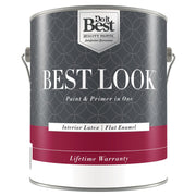 Best Look Latex Paint & Primer In One Flat Enamel Interior Wall Paint, Ultra White, 1 Gal.