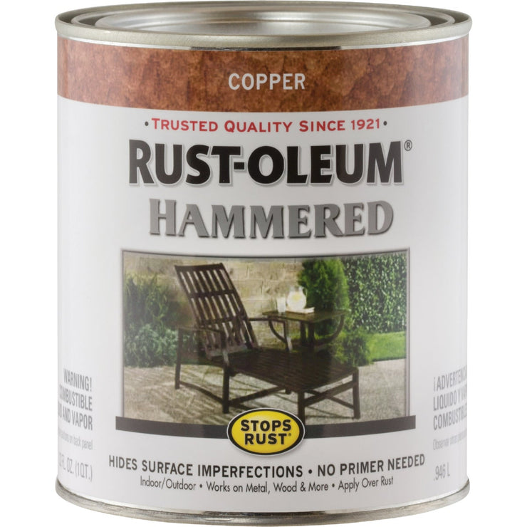 Rust-Oleum Stops Rust Hammered Paint, Copper, 1 Qt.