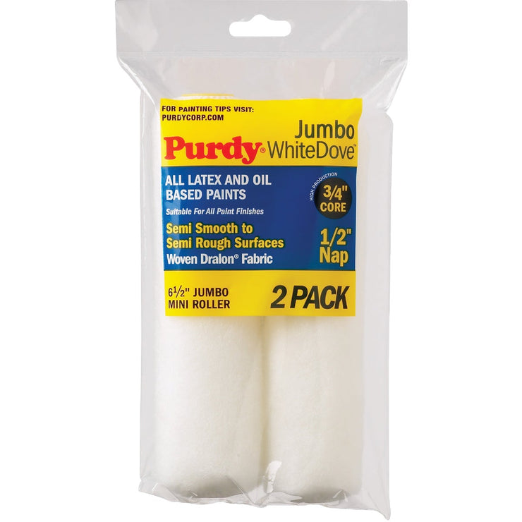 Purdy White Dove 6-1/2 In. x 1/2 In. Jumbo Mini Woven Fabric Roller Cover (2-Pack)