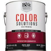 Do it Best Color Solutions 100% Acrylic Latex Self-Priming Flat Exterior House Paint, Pastel Base, 1 Gal.