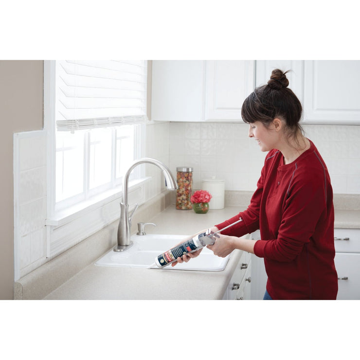 GE Supreme Silicone Kitchen & Bath Sealant, Clear, 10.1oz